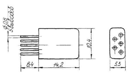 Размеры электромагнитного нейтрального реле РЭК-23