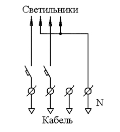 Схема электрическая принципиальная щитка в опору ЩСО