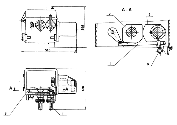 Размеры и конструкция привода УМП3-II
